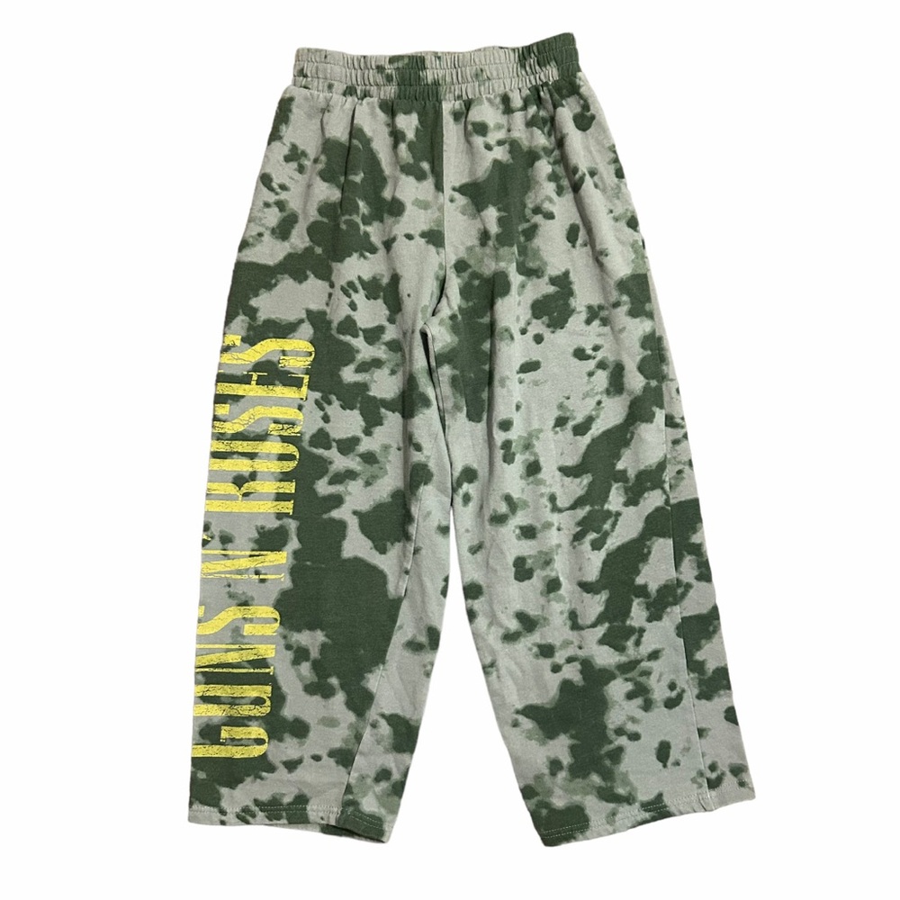GUNS N' ROSES Tie-Dye Wide Leg Copped Sweatpants S
